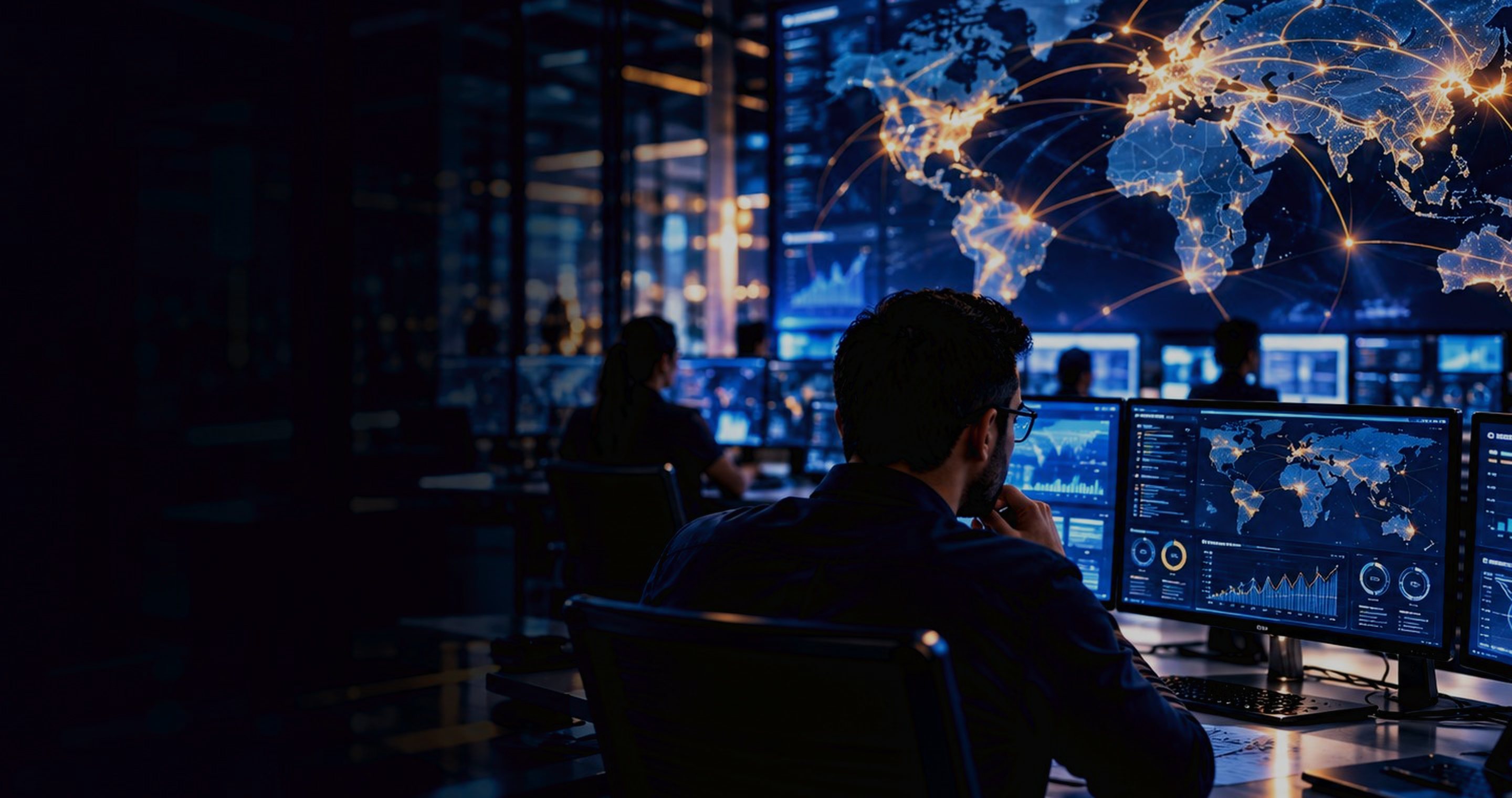 An operations environment with connected estate data on screen